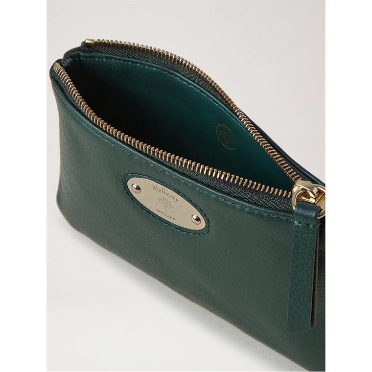 Mulberry Plaque Small Zip Coin Pouch Mulberry Green
